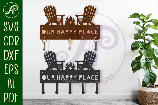 Adirondack chairs Keys to the outdoors themed Key holders SVG APInspireddesigns 