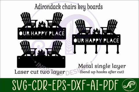 Adirondack chairs Keys to the outdoors themed Key holders SVG APInspireddesigns 