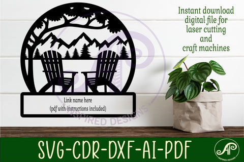 Adirondack chairs name wall art sign, SVG personalized SVG APInspireddesigns 