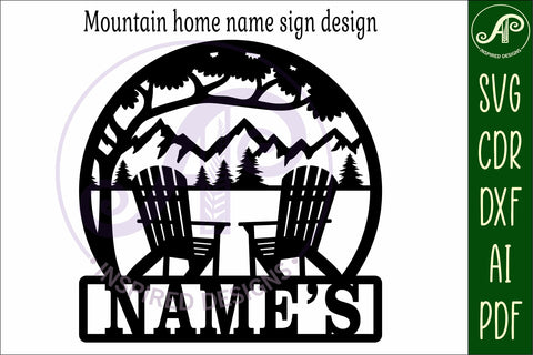 Adirondack chairs name wall art sign, SVG personalized SVG APInspireddesigns 