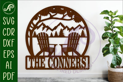 Adirondack chairs name wall art sign, SVG personalized SVG APInspireddesigns 