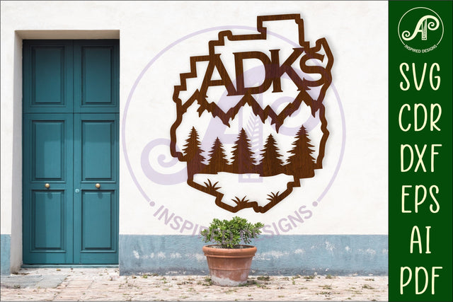 ADK Adirondack park wall art sign, SVG file. vector SVG APInspireddesigns 