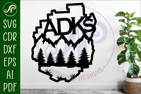 ADK Adirondack park wall art sign, SVG file. vector SVG APInspireddesigns 