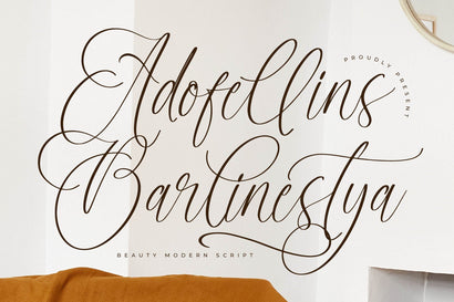 Adofellins Barlinestya - Beauty Modern Script Font Letterena Studios 