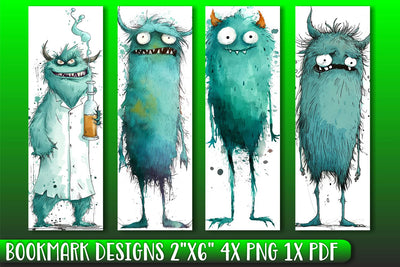 Adorable and Fun Printable Monster Bookmarks Sublimation afrosvg 