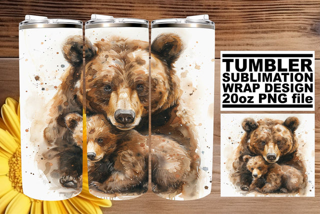 Adorable Animal Mom & Child Tumbler: Perfect Mom's Day Treat Sublimation afrosvg 