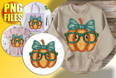Adorable Autumn Pumpkin with Bow Sublimation Clipart Sublimation afrosvg 