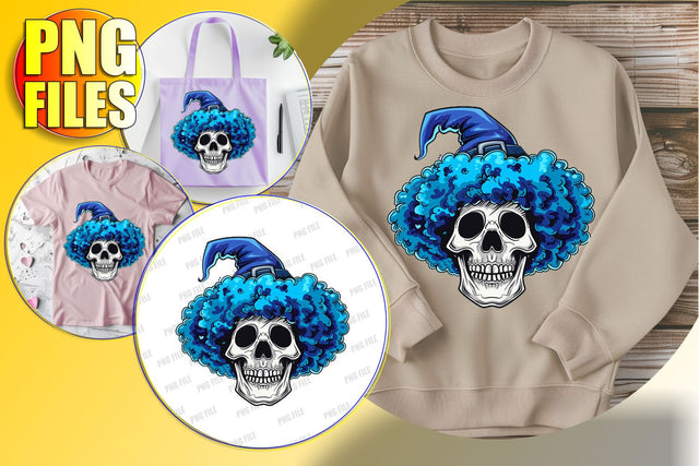 Adorable Autumn Skull with Bow Sublimation Clipart PNG Sublimation afrosvg 