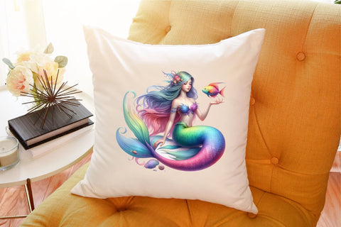 Adorable Baby Mermaid Clipart PNG Sublimation designartist 
