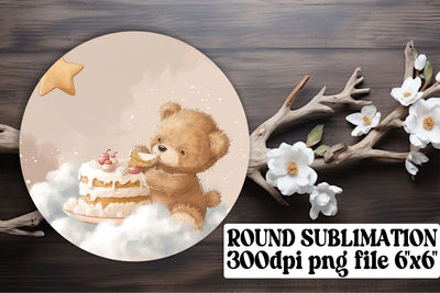 Adorable Bear Circle Decor Collection Sublimation afrosvg 
