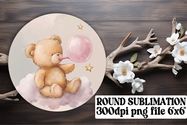 Adorable Bear Circle Decor Collection Sublimation afrosvg 
