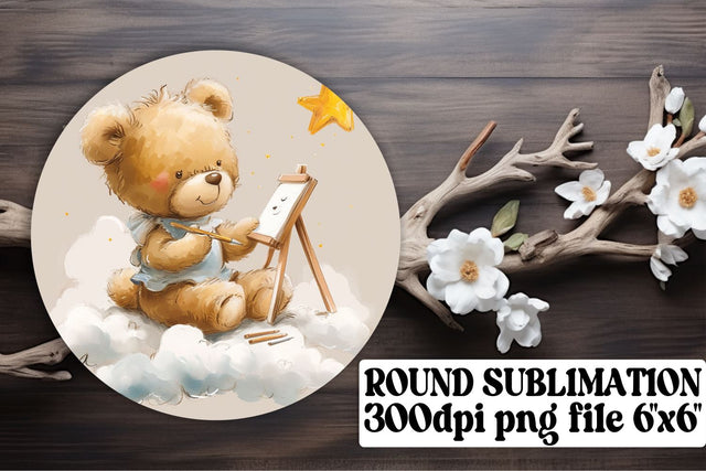 Adorable Bear Circle Decor Collection Sublimation afrosvg 