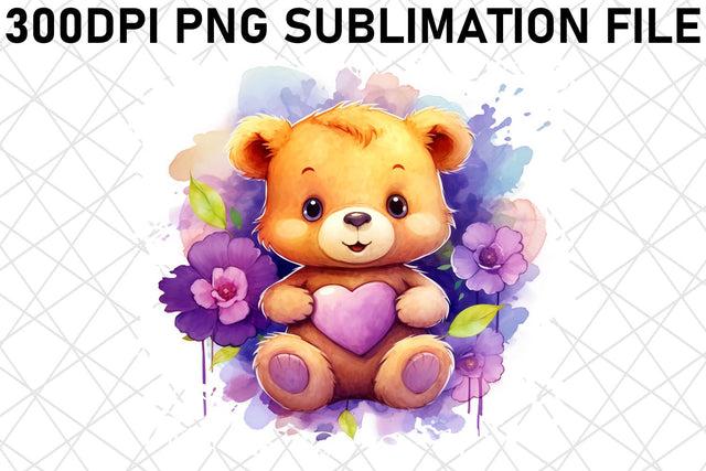 Adorable Bear Love Sublimation Design - Valentine's Day Sublimation afrosvg 