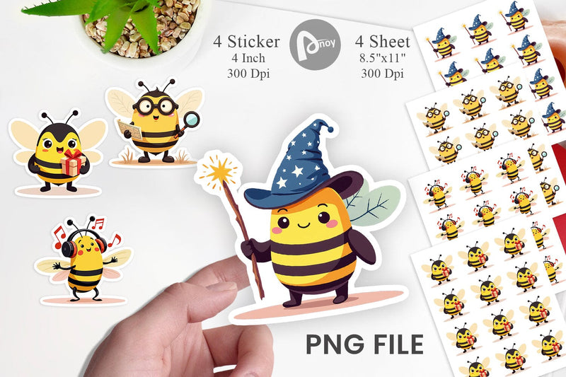 Adorable Bee Sticker Sublimation artnoy 