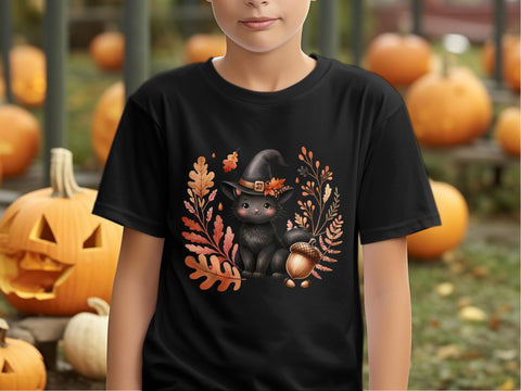 Adorable Black Cat in Witch Hat PNG Sublimation Luvleigh Digitals 