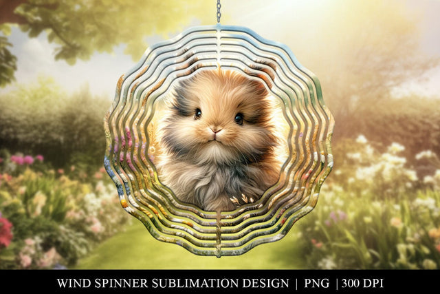 Adorable Bunny Garden Wind Spinner, Sublimation Design Sublimation BijouBay 
