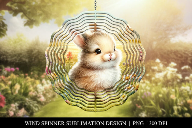 Adorable Bunny Wind Spinner Sublimation Design Sublimation BijouBay 