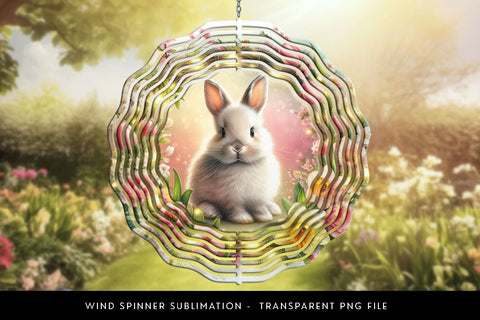 Adorable Bunny wind spinner sublimation design Sublimation BijouBay 