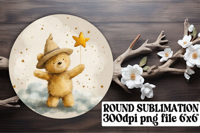 Adorable Circle Decor with Bear Collection Sublimation afrosvg 
