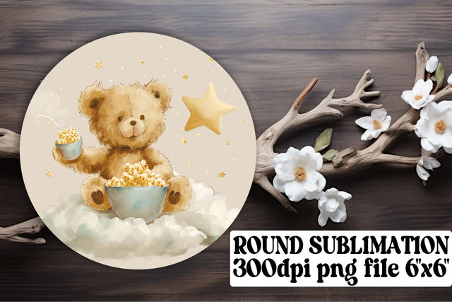 Adorable Circle Ornaments Featuring Bears Sublimation afrosvg 