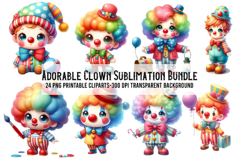 Adorable Clown Sublimation Bundle Sublimation Rupkotha 