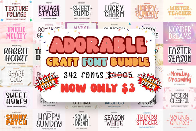 Adorable Craft Font Bundle Font Masyafi Studio 