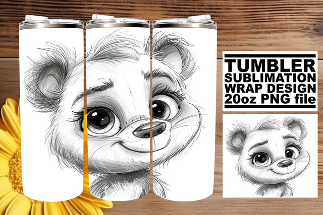 Adorable Critter Tumbler Wrap Sublimation afrosvg 