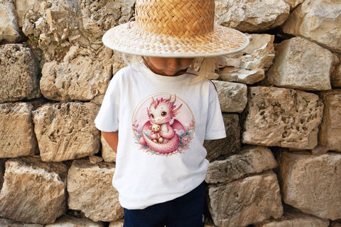 Adorable Dragon Clipart, Cute Fantasy Creature PNG Sublimation BijouBay 