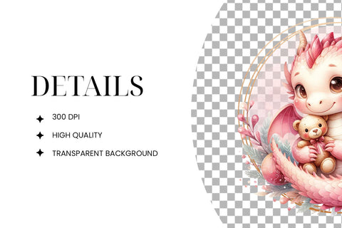 Adorable Dragon Clipart, Cute Fantasy Creature PNG Sublimation BijouBay 