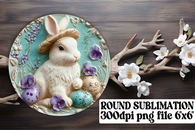 Adorable Easter Trio Sublimation Set - Circle, Keychain, Coaster Sublimation afrosvg 