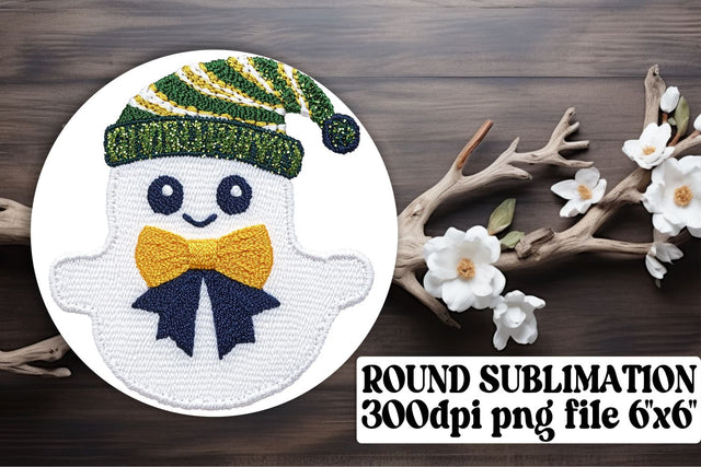 Adorable Embroidered Ghost Sublimation Sublimation afrosvg 