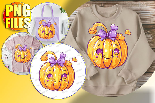 Adorable Fall Pumpkin Design with Bow for Sublimation Sublimation afrosvg 