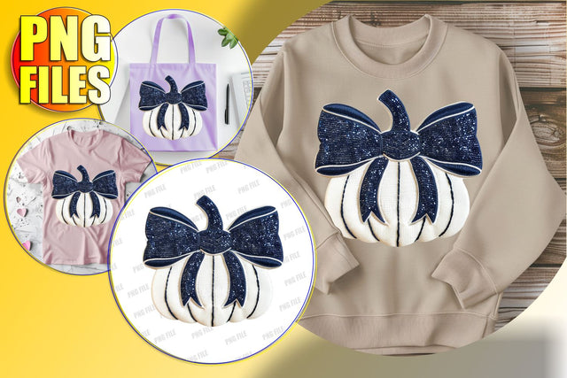 Adorable Fall Pumpkin with Bow for Sublimation - PNG Sublimation afrosvg 