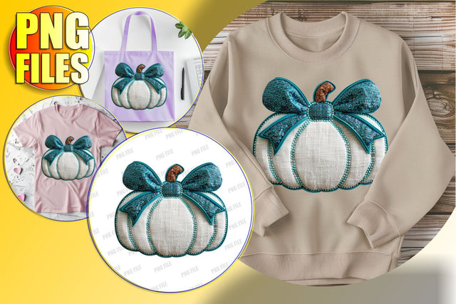 Adorable Fall Pumpkin with Bow Sublimation Clipart PNG Sublimation afrosvg 