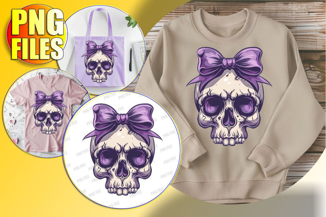 Adorable Fall Skull Design with Coquette Bow for Sublimation Sublimation afrosvg 