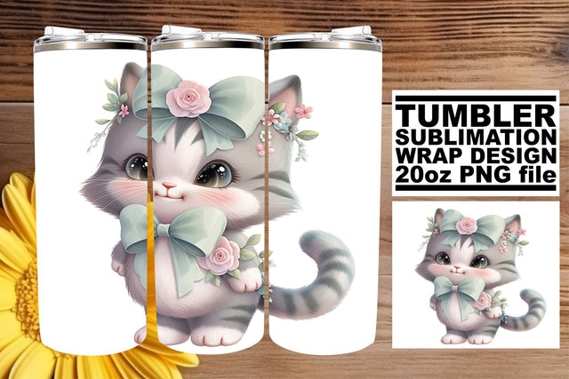 Adorable Feline 20oz Tumbler Sublimation Pack Sublimation afrosvg 