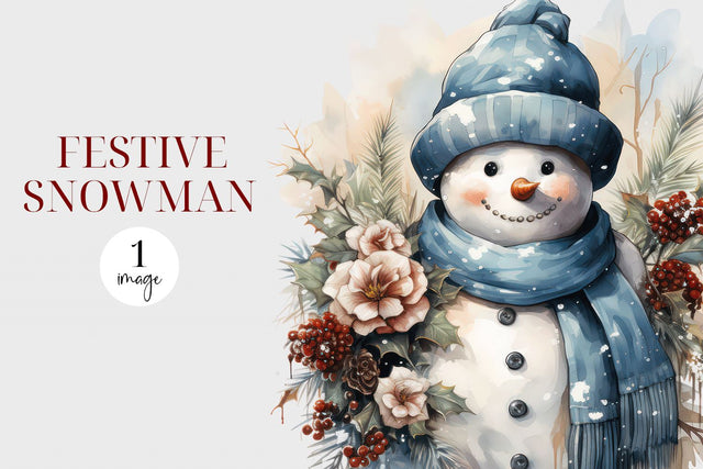 Adorable Festive Snowman Clipart - Snowman Sublimation Sublimation BijouBay 