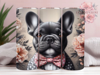 Adorable French Puppy Tumbler, Cute Puppy, Animal Art, Sublimation Art, 20oz Tumbler, Playful Wrap, Adorable Design Sublimation Li Zamperini 