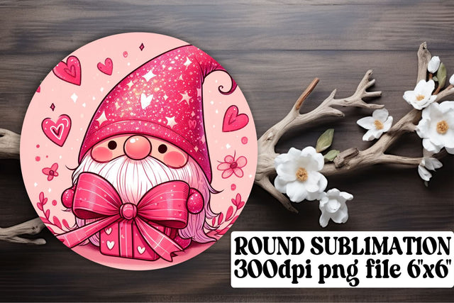 Adorable Gnomes in Love: Sublimation Bundle - Circle, Keychain, Car Coaster Sublimation afrosvg 