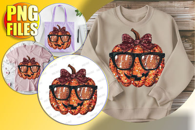 Adorable Halloween Pumpkin Sublimation Clipart with Bow Sublimation afrosvg 