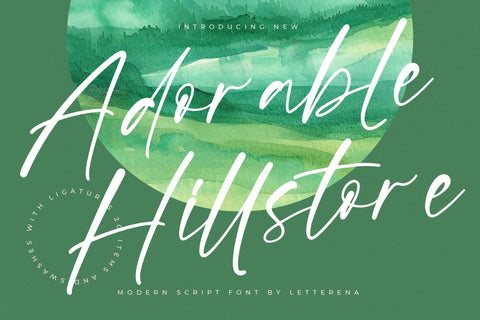 Adorable Hillstore - Modern Script Font Font Letterena Studios 
