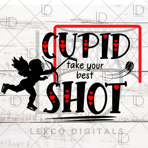 Adorable Hockey Valentines Day Tshirt PNG/SVG Instant Download Easy Cut File Heart and Puck Thief Sublimation Image Hoodie Crew Neck Decal Sticker Card SVG Lexco Digitals 