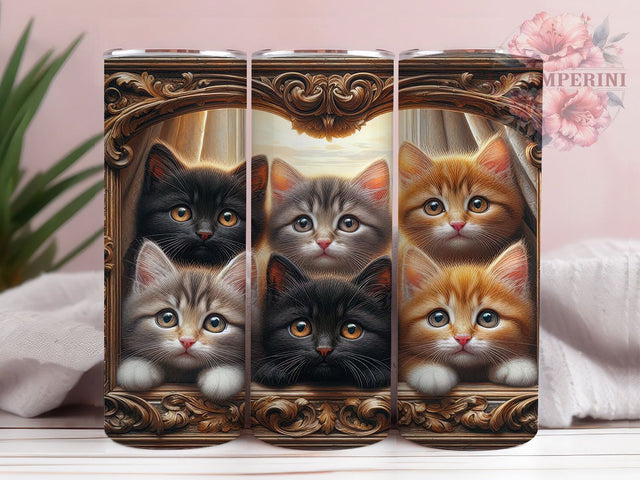 Adorable Kitten Cat Tumbler, Adorable Cat Wrap, 20oz Tumbler Sublimation, Fluffy Kitty Design, Sweet Cat Lover Tumbler, Playful Kitten Sublimation, Cozy Cat Wrap Sublimation Li Zamperini 