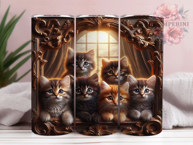 Adorable Kitten Cat Tumbler, Adorable Cat Wrap, 20oz Tumbler Sublimation, Fluffy Kitty Design, Sweet Cat Lover Tumbler, Playful Kitten Sublimation, Cozy Cat Wrap Sublimation Li Zamperini 