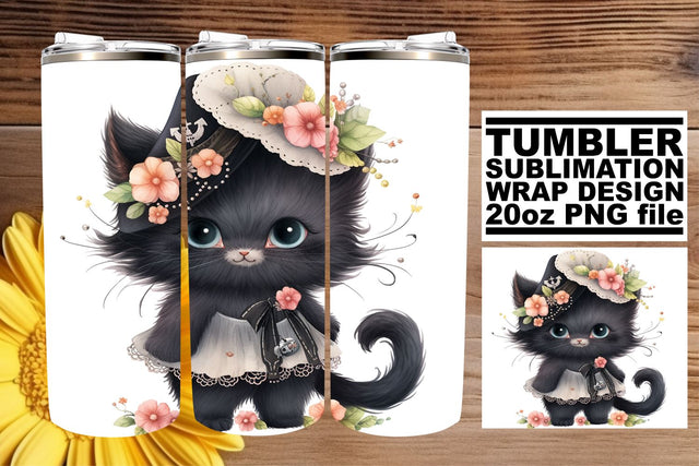 Adorable Kitty Design 20oz Tumbler Sublimation Pack Sublimation afrosvg 