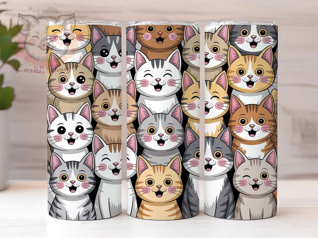 Adorable Kitty Lover Tumbler, Cat Lover Tumbler, Cute 20oz Wrap, Sublimation Design, Stylish Gift Idea, Fun Cat Wrap, Kitty Lover Tumbler Sublimation Lara' s Designs 