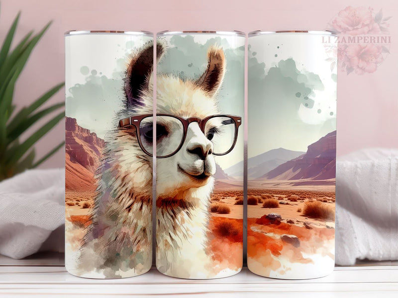 Adorable Llama 20oz Tumbler Wrap PNG, Straight & Tapered Tumbler Wrap, Llama Tumbler Png, Instant Digital Download Sublimation Li Zamperini 