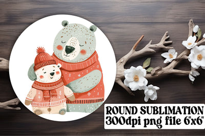 Adorable Mama Bear Car Coaster Design, Lovely Mother's Day Gift Sublimation afrosvg 