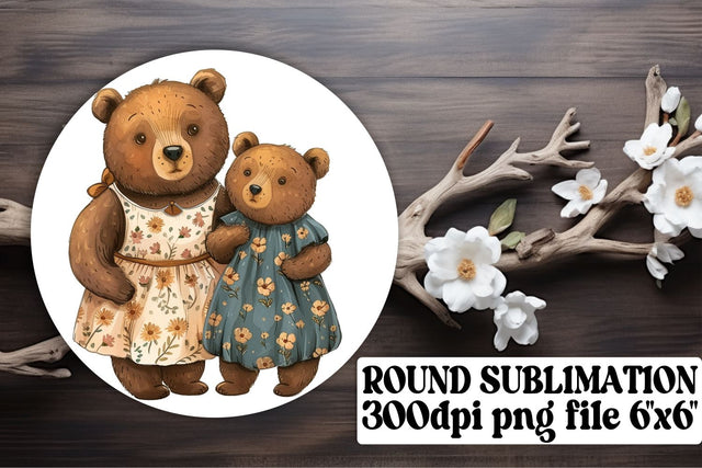 Adorable Mama Bear Car Coaster Design Sublimation afrosvg 