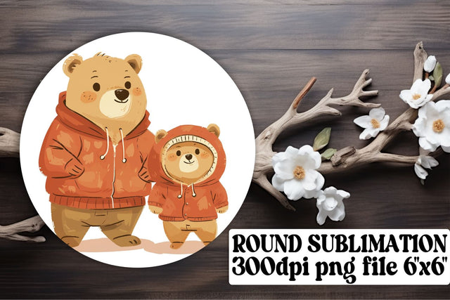 Adorable Mama Bear Car Coaster Design, Sweet Mother's Day Gift Sublimation afrosvg 